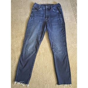 Mother High Waisted Looker Ankle Jeans Up Your Alley Blue Denim Size 26